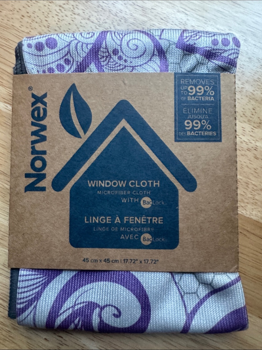 Norwex Purple Swirl Window Cloth - Microfiber Cleaning Cloth